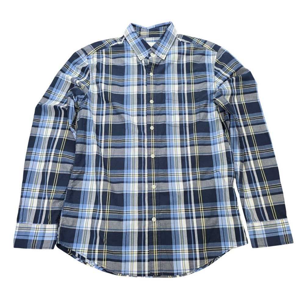 American Eagle Outfitters Button Down Shirt Men's Sixe M Blue Plaid 100% Cotton